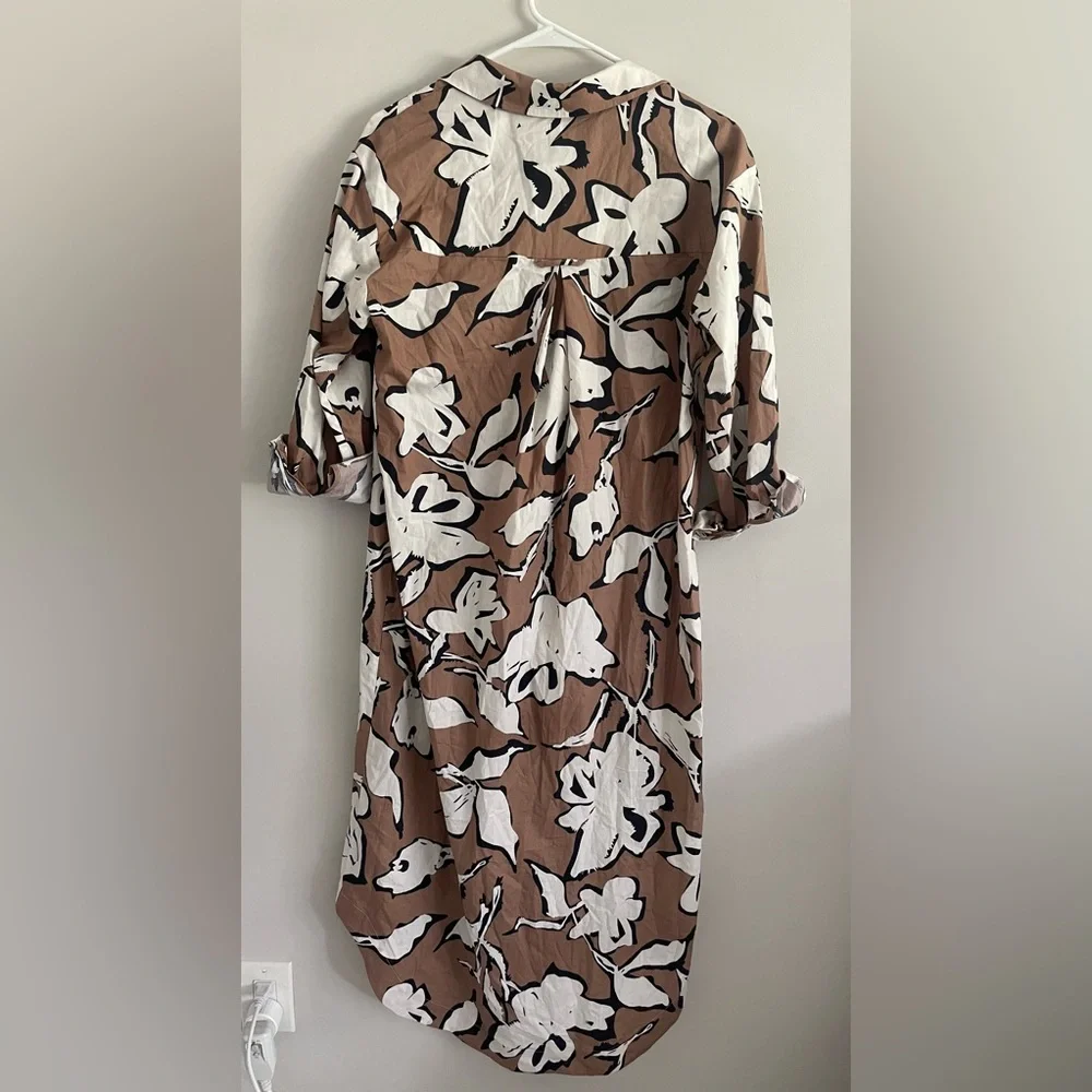 Anthropologie Maeve The Soren Long-Sleeve Midi Shirt Dress - Picture 6 of 7